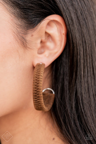 RURAL GURU - BROWN SUEDE HOOP EARRINGS - FASHION FIX NOVEMBER 2021 - Barbara Towles Masterson's Store