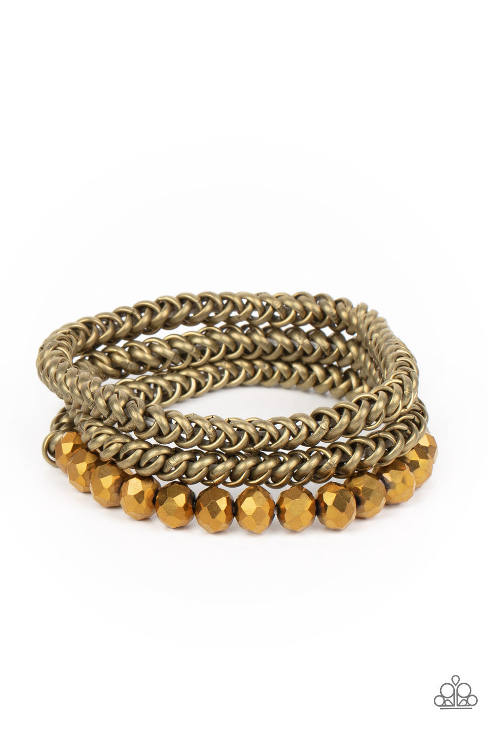 Gutsy and Glitzy - Brass Paparazzi Bracelet
