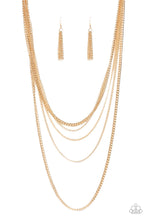 Load image into Gallery viewer, Top of the Food Chain - Gold Paparazzi Necklace
