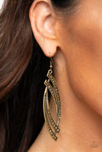 Load image into Gallery viewer, Twinkle for Two - Brass Paparazzi Earrings
