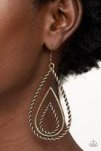 Load image into Gallery viewer, Tastefully Twisty - Paparazzi Brass Earrings
