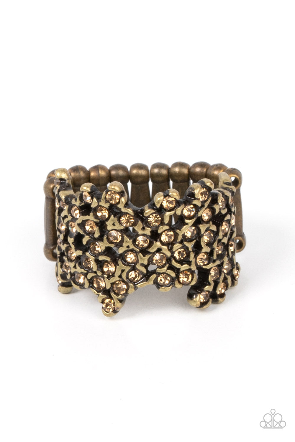 Sizzling Shimmer - Brass Paparazzi Ring