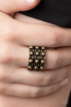 Load image into Gallery viewer, Dauntless Demeanor - Brass Paparazzi Ring
