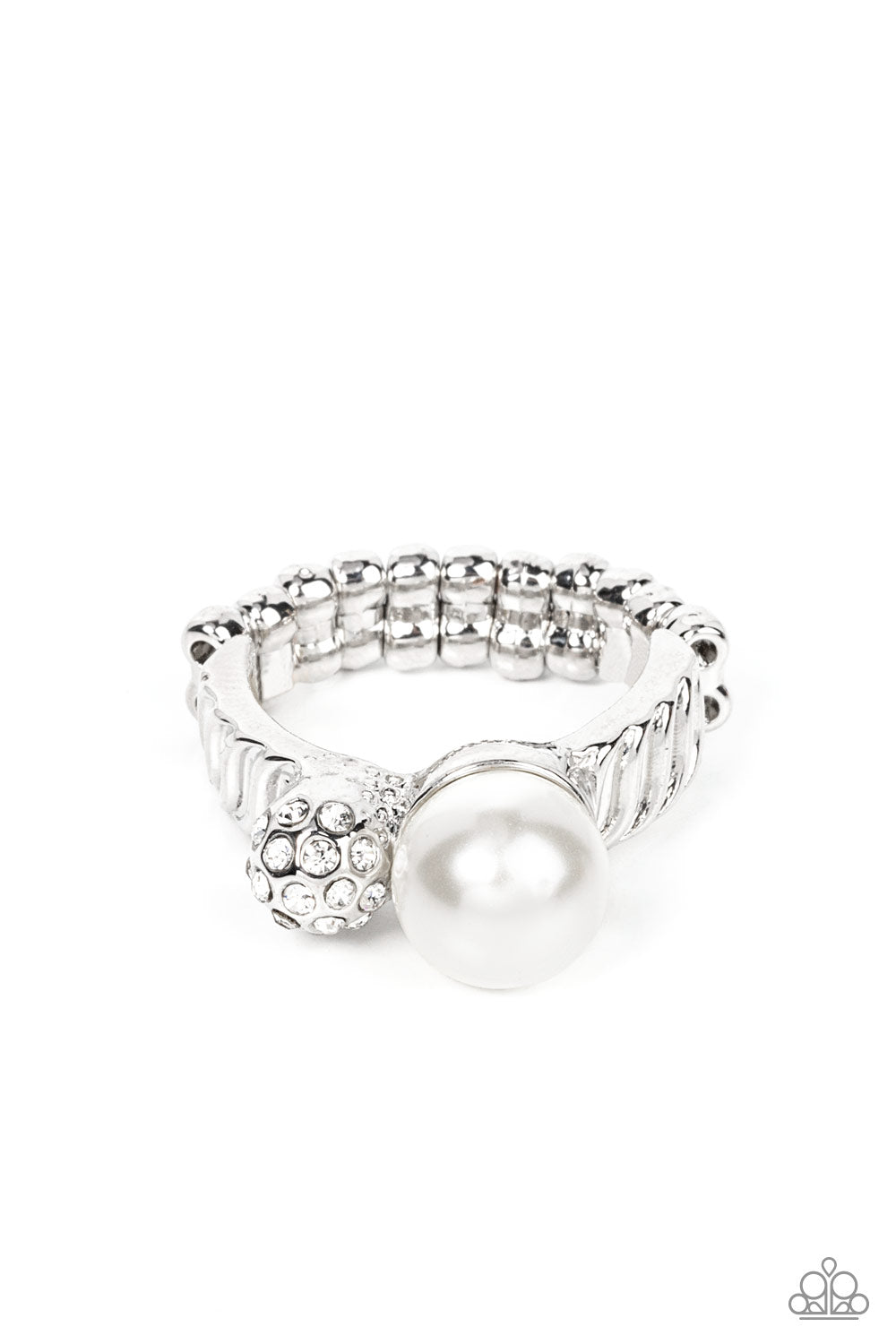 A-List Applique - White Paparazzi Ring