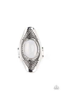 Pyramid Passage - White Paparazzi Ring