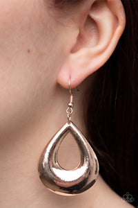 Laid-Back Leisure - Rose Gold Paparazzi Earrings
