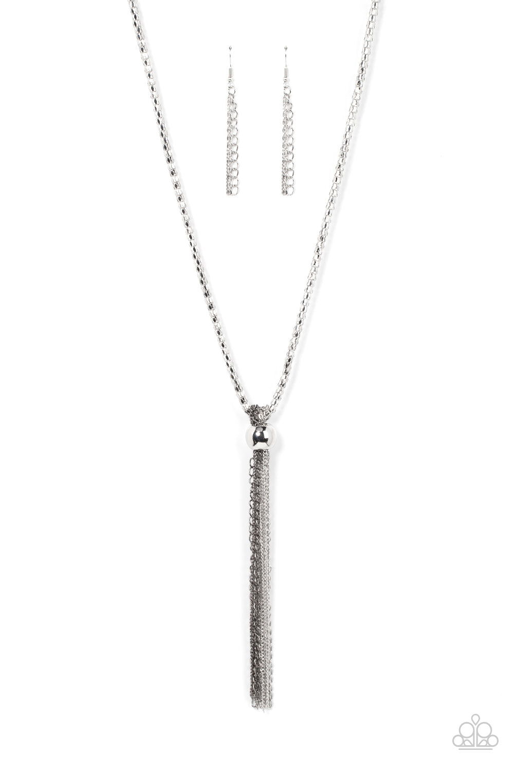 Metallic MESH-Up - Silver Paparazzi Necklace