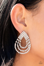 Load image into Gallery viewer, Take a POWER Stance - White Post Earrings - Paparazzi Accessories
