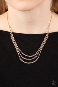 Surreal Sparkle - Gold Paparazzi Necklace