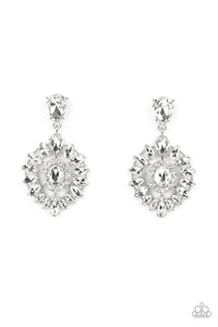 My Good LUXE Charm - White Post Earrings - Paparazzi Accessories