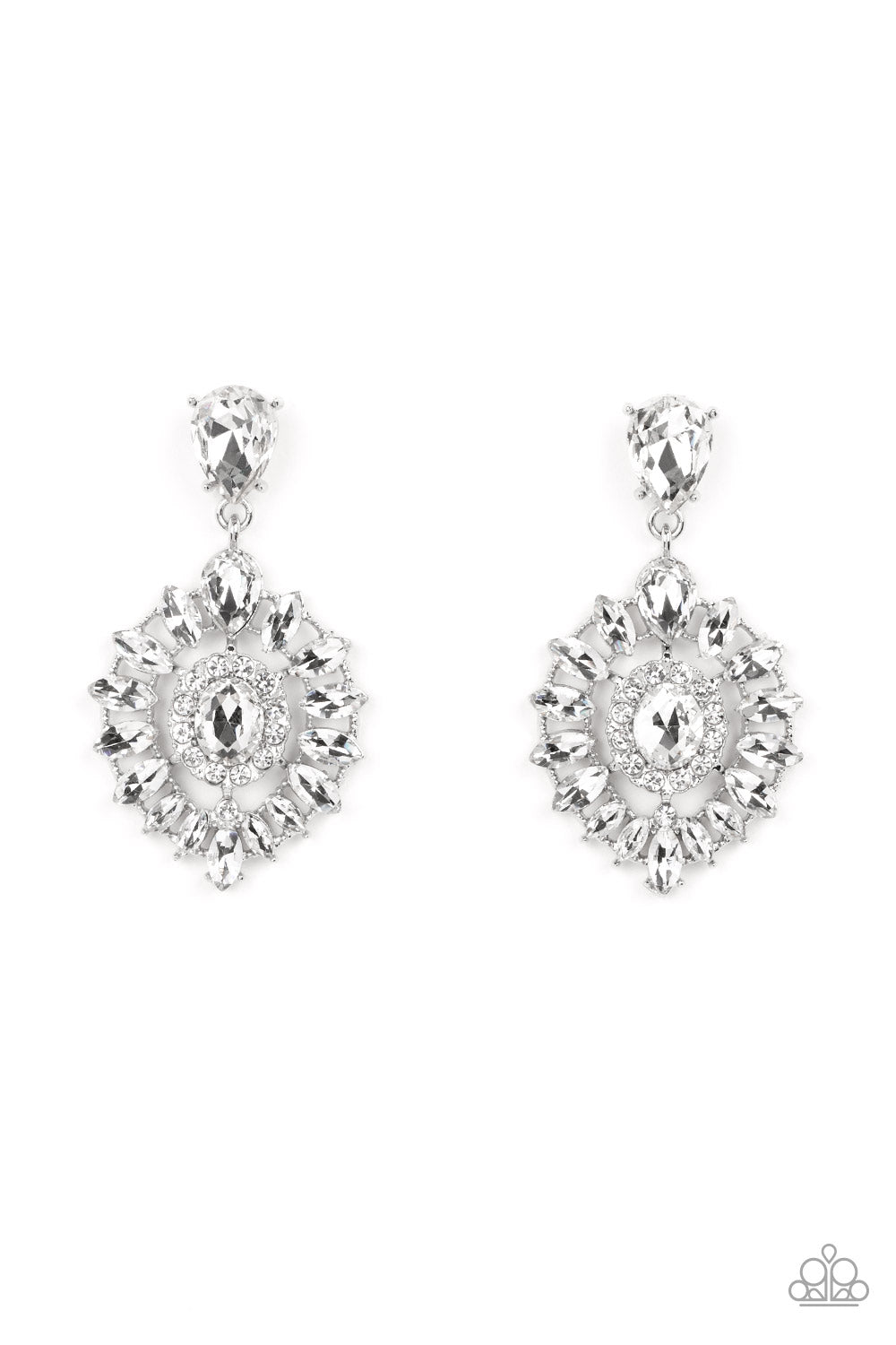 My Good LUXE Charm - White Post Earrings - Paparazzi Accessories