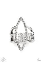 Load image into Gallery viewer, ICY INTUITION - WHITE RHINESTONE SILVER MARQUISE-SHAPED RING - PAPARAZZI FASHION FIX JUNE 2022
