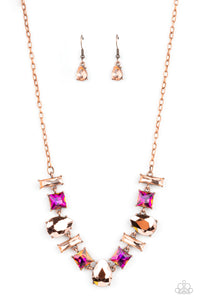 Interstellar Ice - Copper Necklace Paparazzi