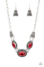 Load image into Gallery viewer, Textured TRAPEZOID - Red Paparazzi Necklace
