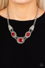Load image into Gallery viewer, Textured TRAPEZOID - Red Paparazzi Necklace
