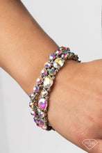 Load image into Gallery viewer, SPLENDID STACK - MULTI IRIDESCENT GEM SILVER STRETCHY BRACELET SET - EMPIRE DIAMOND EXCLUSIVE - PAPARAZZI
