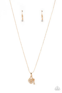 You Hold My Heart - Gold Paparazzi Necklace
