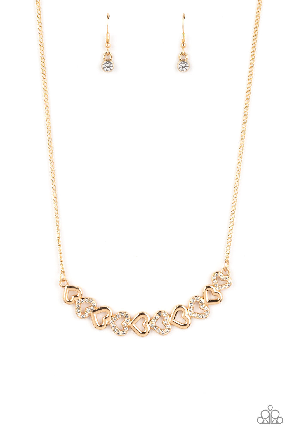 Sparkly Suitor - Gold Paparazzi Necklace