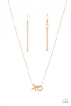 Load image into Gallery viewer, Hugs and Kisses - Gold Paparazzi Necklace
