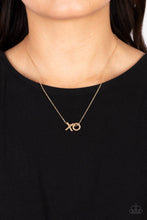 Load image into Gallery viewer, Hugs and Kisses - Gold Paparazzi Necklace
