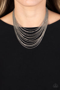 Cascading Chains - Silver Paparazzi Necklace