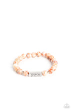 Load image into Gallery viewer, SERENE SEASON - ORANGE STONE SILVER &quot;PEACE&quot; STRETCHY BRACELET - PAPARAZZI
