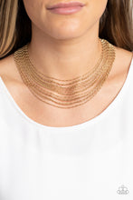 Load image into Gallery viewer, Cascading Chains - Gold Paparazzi Necklace
