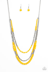 Newly Neverland - Yellow Paparazzi Necklace
