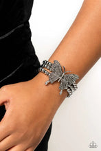 Load image into Gallery viewer, First WINGS First White Rhinestone Butterfly Bracelet - Paparazzi
