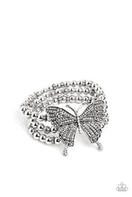 Load image into Gallery viewer, First WINGS First White Rhinestone Butterfly Bracelet - Paparazzi
