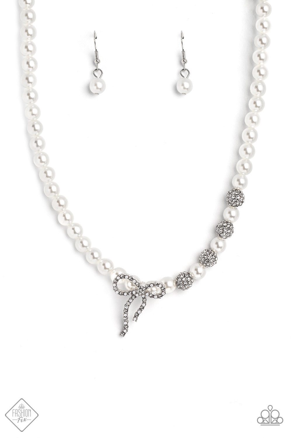 Fiercely 5th Avenue Classy Cadenza - White Paparazzi Necklace December 2022 Fashion Fix