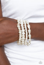 Load image into Gallery viewer, Gossip PEARL - White Paparazzi Bracelet
