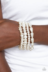 Gossip PEARL - White Paparazzi Bracelet