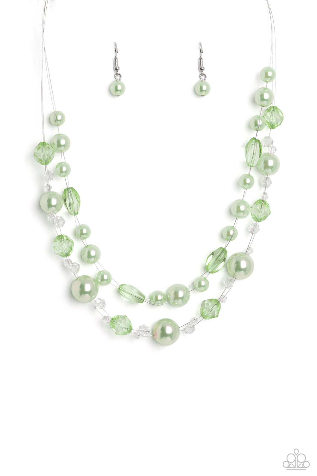 Parisian Pearls - Green Paparazzi Necklace