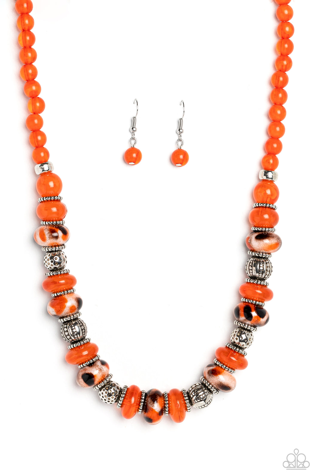 Warped Whimsicality - Orange Paprazzi Necklace