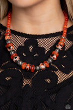 Load image into Gallery viewer, Warped Whimsicality - Orange Paprazzi Necklace
