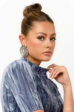 Load image into Gallery viewer, FIREWORK FANFARE - MULTI IRIDESCENT RHINESTONE SPIRAL SILVER POST EARRINGS - PAPARAZZI LIFE OF THE PARTY APRIL 2023
