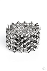 DECO in the Rough - White - Paparazzi Bracelet