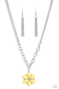 Dazzling Dahlia - Yellow Pararazzi Necklace