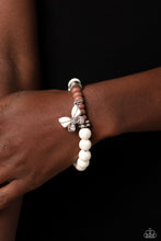Load image into Gallery viewer, Bold Butterfly - White Paparazzi Bracelet
