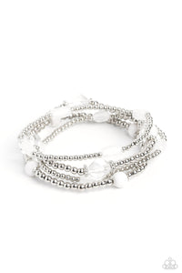 Geometric Guru - White Paparazzi Bracelet