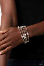 Load image into Gallery viewer, Geometric Guru - White Paparazzi Bracelet

