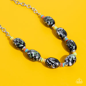 No Laughing SPLATTER - Green Paparazzi Necklace