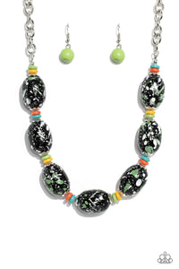 No Laughing SPLATTER - Green Paparazzi Necklace
