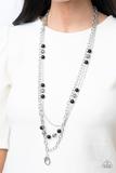 Paparazzi GLEAM Work - Black - Lanyard - Barbara Towles Masterson's Store