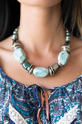In Good Glazes Necklace Set-Blue - Barbara Towles Masterson's Store
