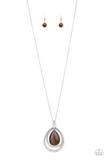 GLOW and Tell -  Brown Moonstone Teardrop Pendant Necklace - Barbara Towles Masterson's Store