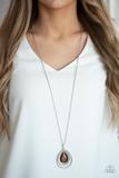 Load image into Gallery viewer, GLOW and Tell -  Brown Moonstone Teardrop Pendant Necklace - Barbara Towles Masterson&#39;s Store

