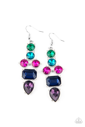 Look At Me GLOW - blue - Paparazzi earrings - Barbara Towles Masterson's Store