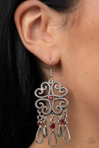 Majestic Makeover - Red - Paparazzi Earrings